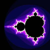 Animated GIF of Mandelbrot fractal.